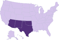 Map of Southwest states